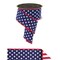 2.5 Stars and Stripes Fused Back Ribbon: Navy Blue (10 Yards)